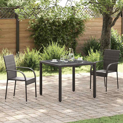 vidaXL Dining Chair | Set of 2 | Brown | Poly Rattan | Standard | Stackable