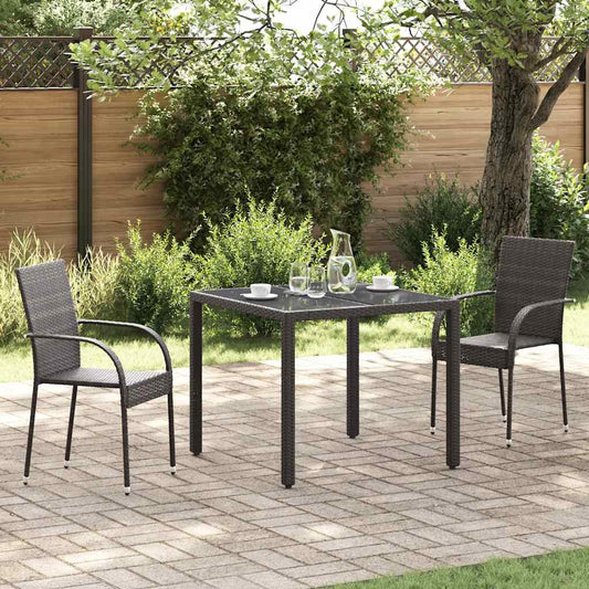44237 vidaXL Stackable Outdoor Chairs 2 pcs Poly Rattan Brown