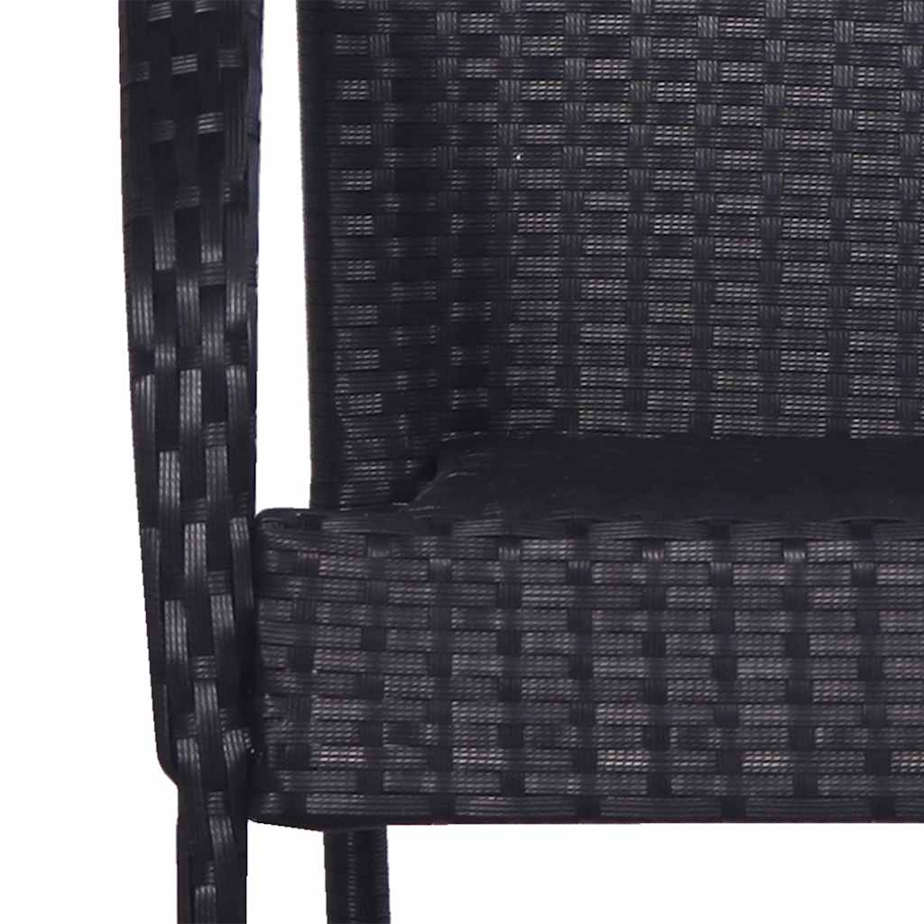 44238 vidaXL Stackable Outdoor Chairs 2 pcs Poly Rattan Black