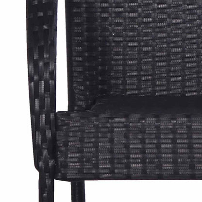 44238 vidaXL Stackable Outdoor Chairs 2 pcs Poly Rattan Black
