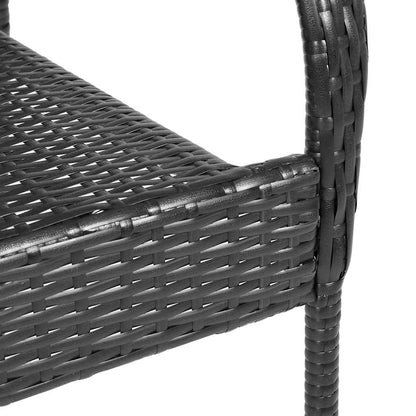 44238 vidaXL Stackable Outdoor Chairs 2 pcs Poly Rattan Black