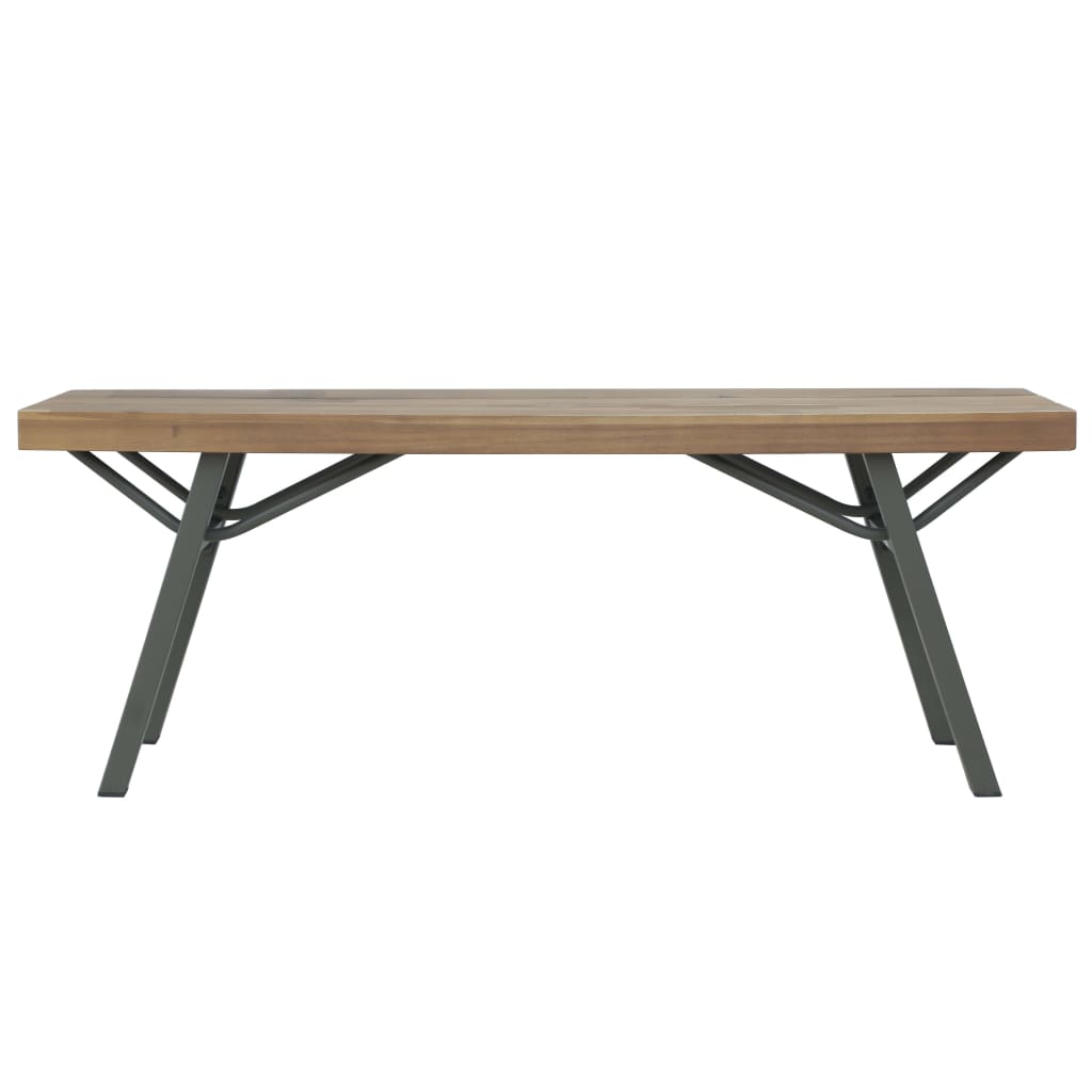 vidaXL Garden Bench | Brown and Grey | Solid Acacia wood and Steel | 120 cm