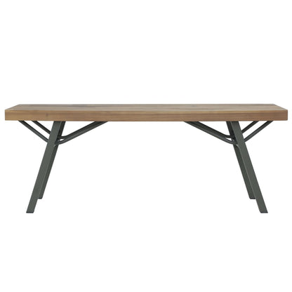 vidaXL Garden Bench | Brown and Grey | Solid Acacia wood and Steel | 120 cm