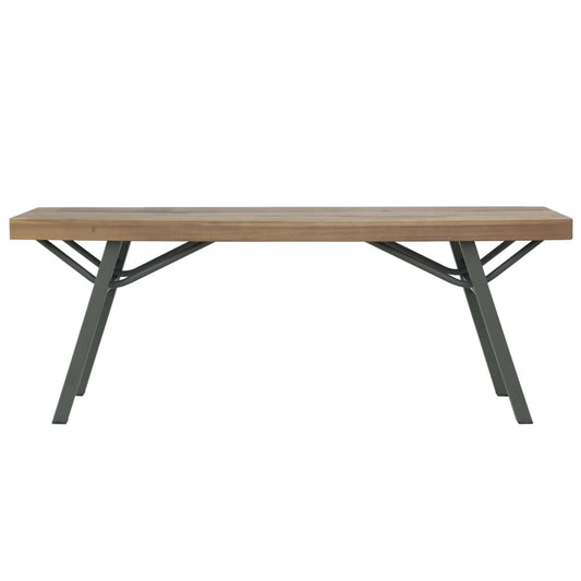 vidaXL Garden Bench | Brown and Grey | Solid Acacia wood and Steel | 120 cm