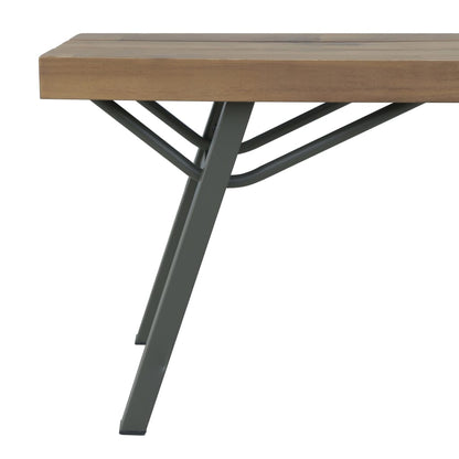 vidaXL Garden Bench | Brown and Grey | Solid Acacia wood and Steel | 120 cm