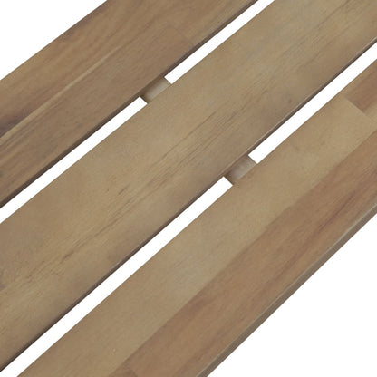 vidaXL Garden Bench | Brown and Grey | Solid Acacia wood and Steel | 120 cm