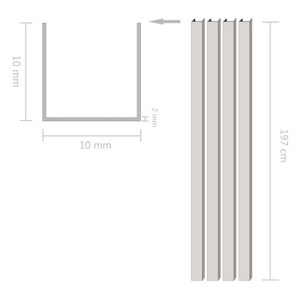 vidaXL Molding Aluminum