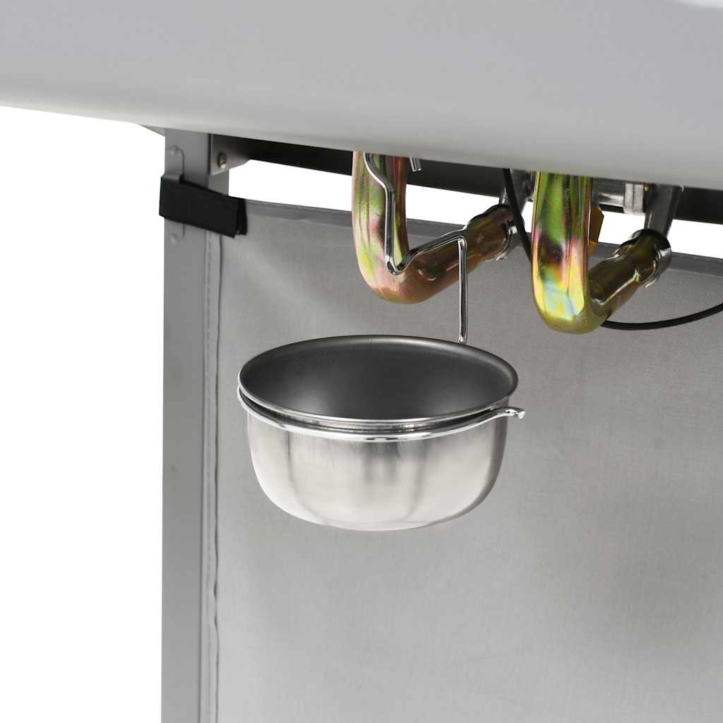 vidaXL Gas BBQ Grill with 2 Cooking Zones Silver Stainless Steel