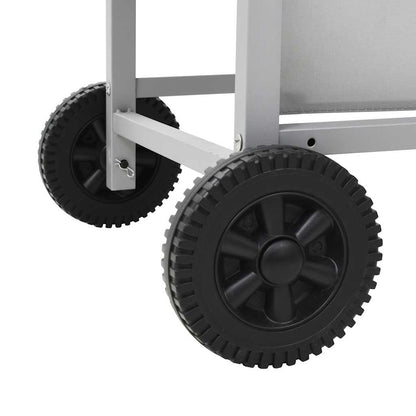 vidaXL Gas BBQ Grill with 2 Cooking Zones Silver Stainless Steel