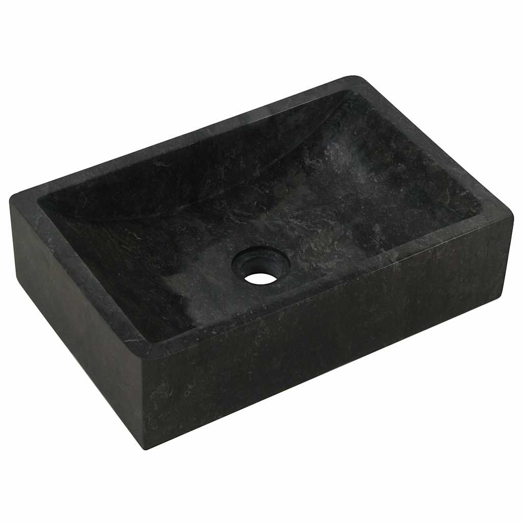 142772 vidaXL Sink 45x30x12 cm Marble High Gloss Black