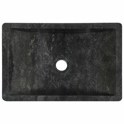 vidaXL Sink 45x30x12 cm Marble High Gloss Black