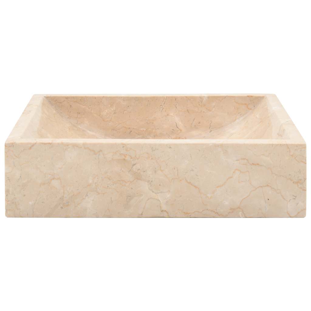 vidaXL Sink 45x30x12 cm Marble High Gloss Cream