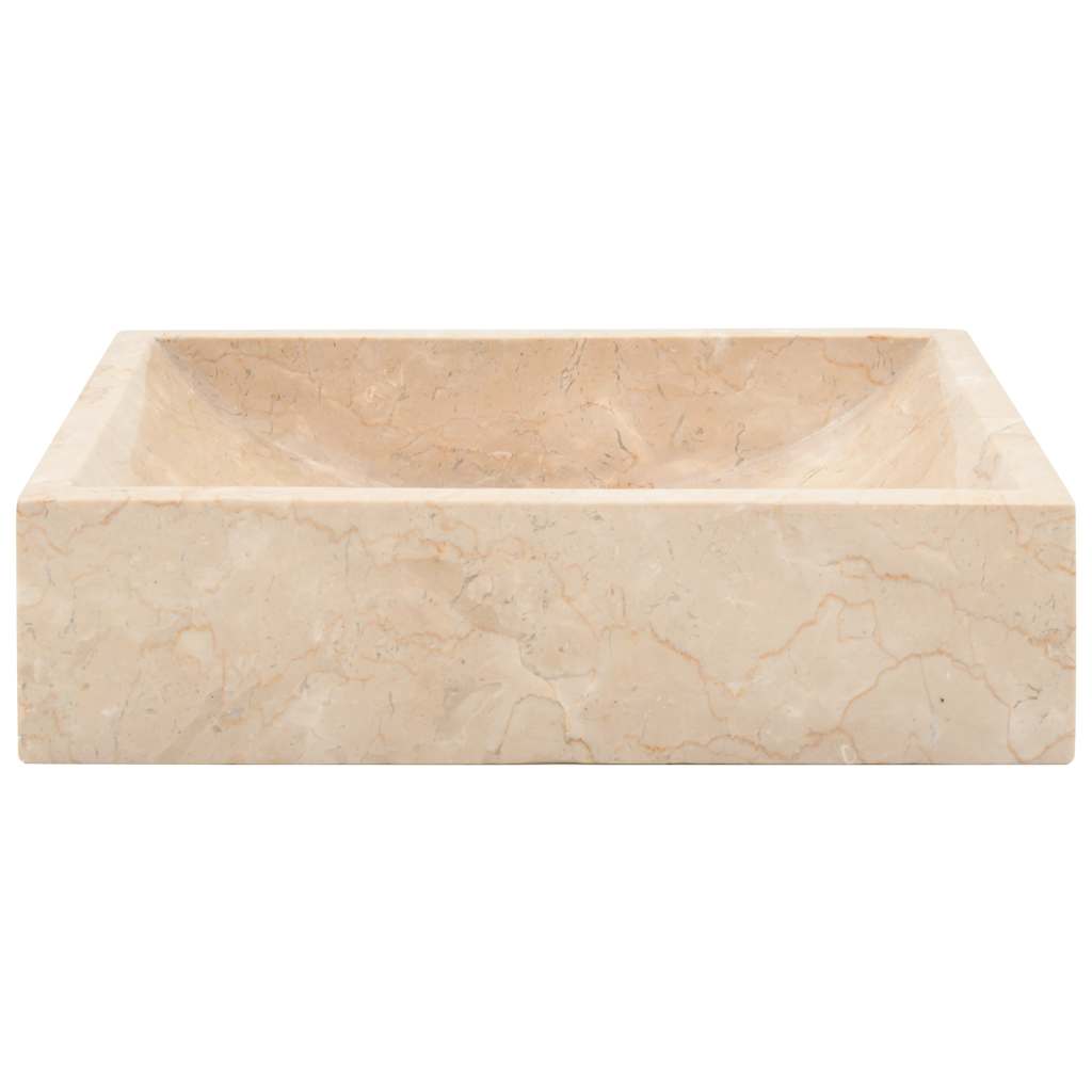 vidaXL Sink 45x30x12 cm Marble High Gloss Cream