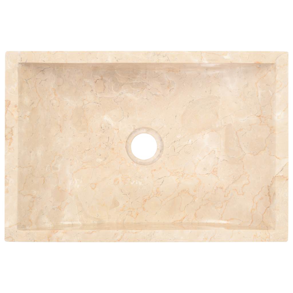 vidaXL Sink 45x30x12 cm Marble High Gloss Cream