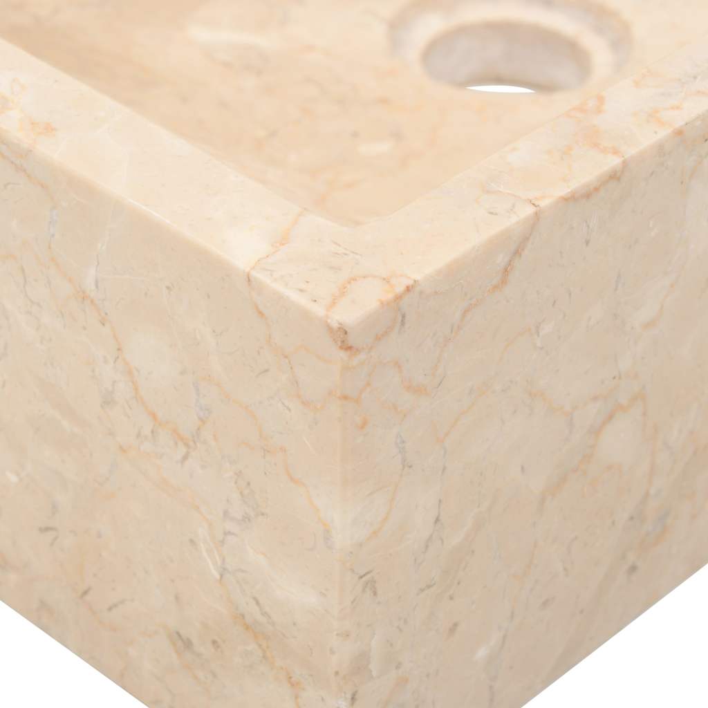vidaXL Sink 45x30x12 cm Marble High Gloss Cream