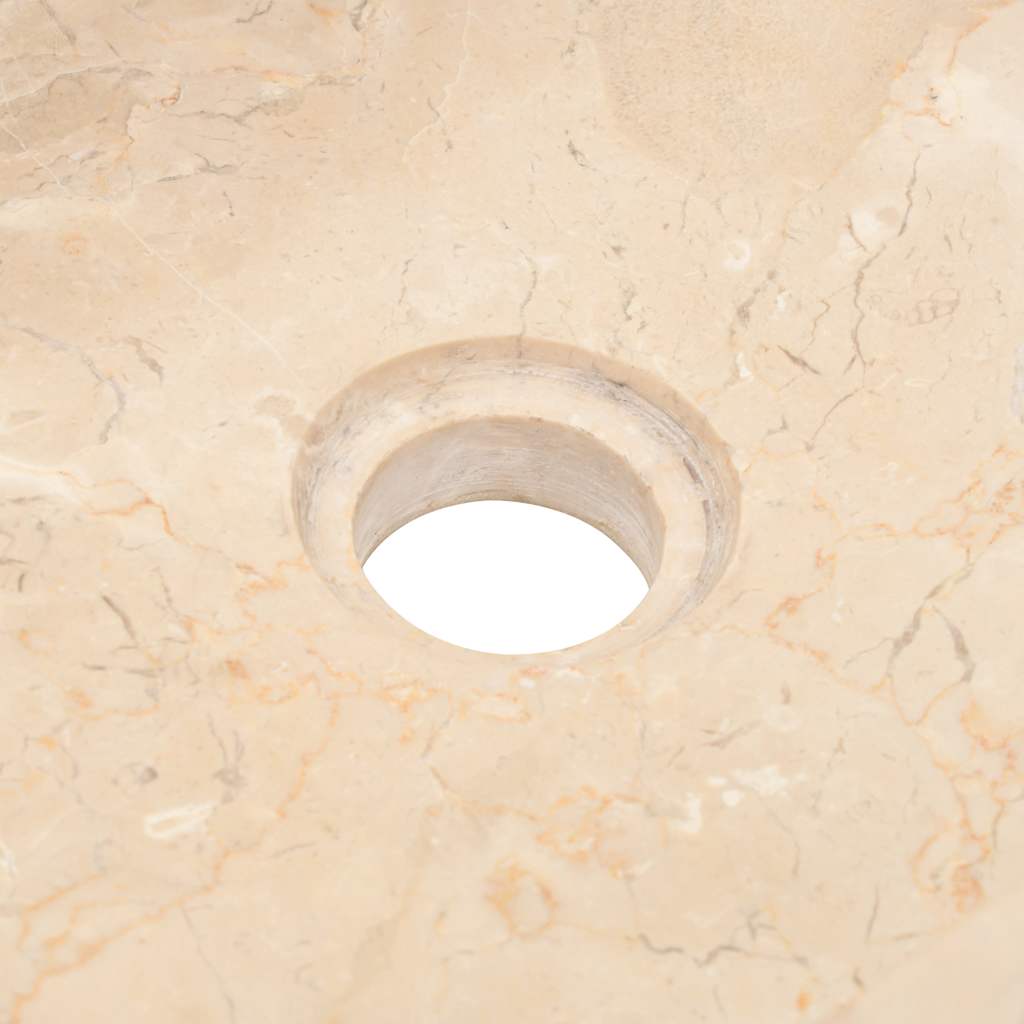vidaXL Sink 45x30x12 cm Marble High Gloss Cream