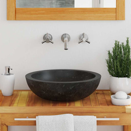 vidaXL Sink 40x12 cm Marble Black