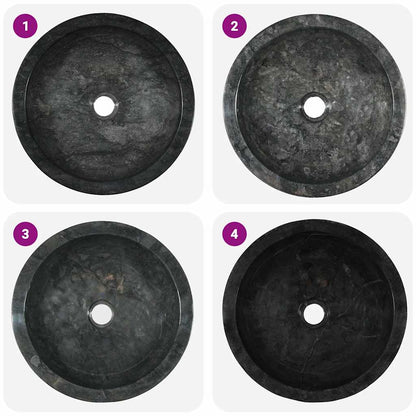 vidaXL Sink 40x12 cm Marble Black
