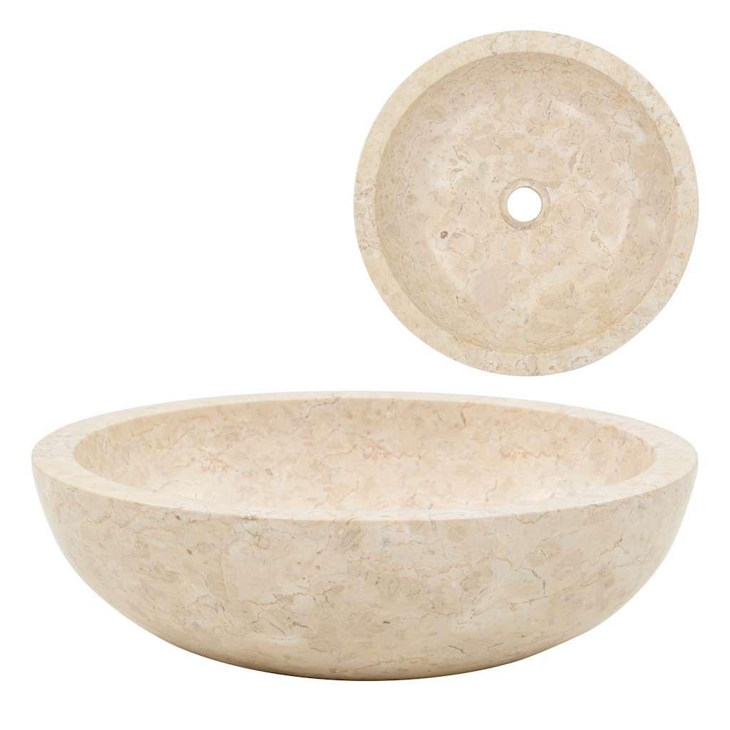 142775 vidaXL Sink 40x12 cm Marble Cream