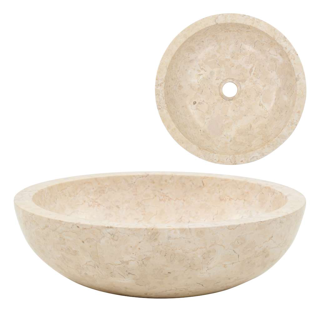 vidaXL Sink 40x12 cm Marble Cream
