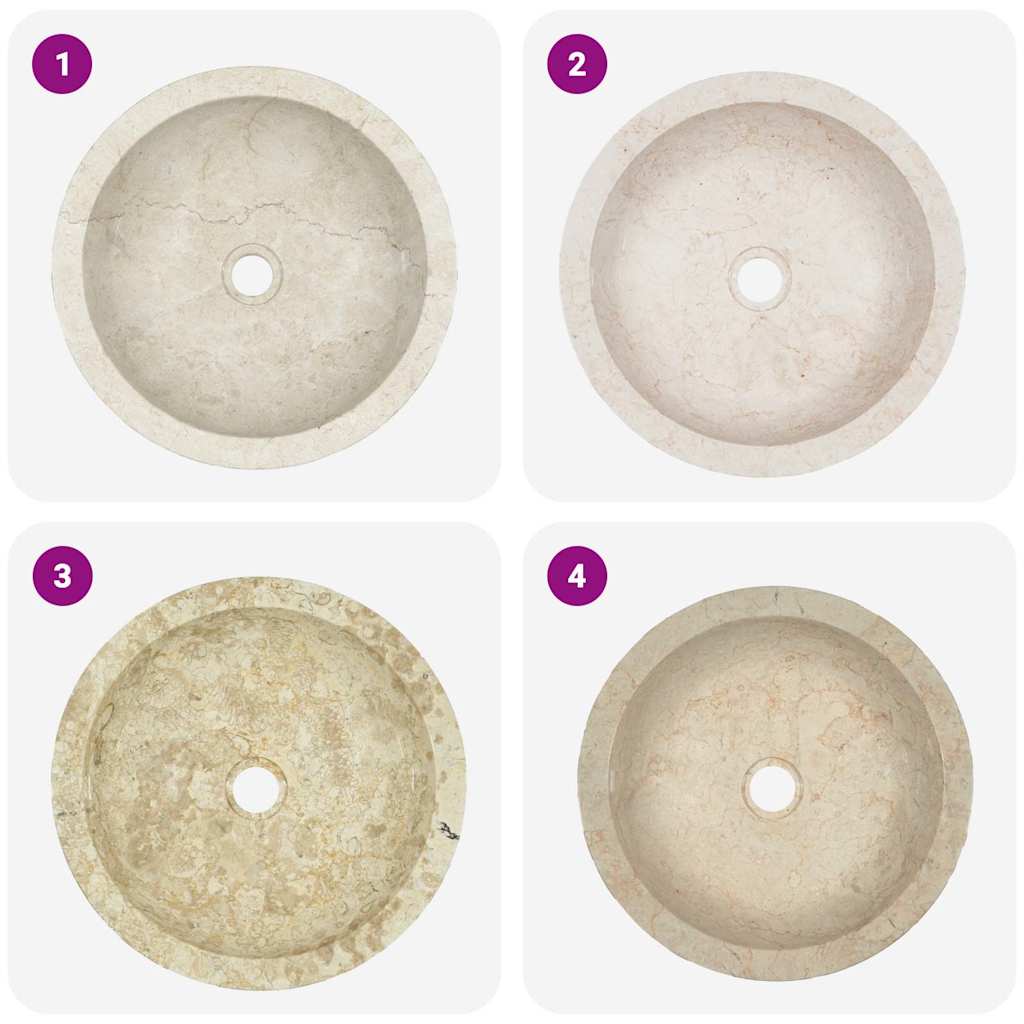 vidaXL Sink 40x12 cm Marble Cream