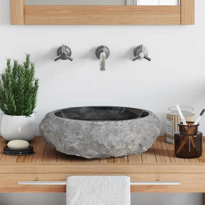 vidaXL Sink 40x12 cm Marble Black
