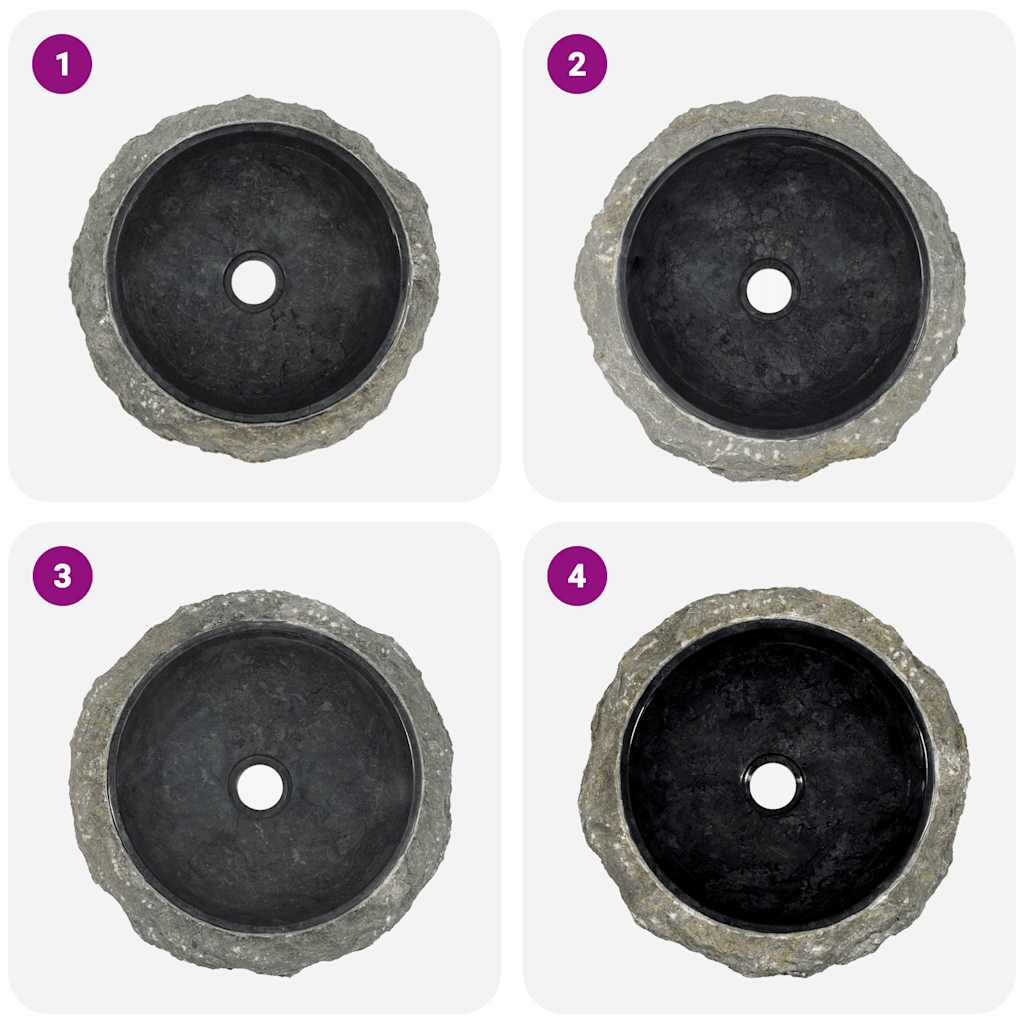 vidaXL Sink 40x12 cm Marble Black