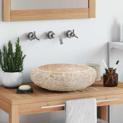 vidaXL Sink 40x12 cm Marble Cream