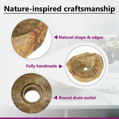 142778 vidaXL Sink 45x35x15 cm Fossil Stone Cream