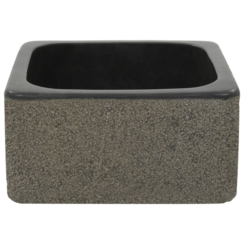 vidaXL Sink 30x30x15 cm Riverstone Black