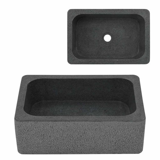 142780 vidaXL Sink 45x30x15 cm Riverstone Black