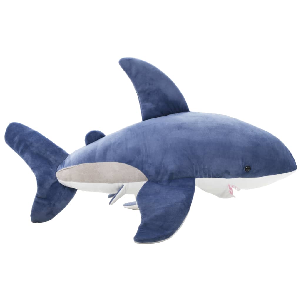 vidaXL White Shark Cuddly Toy Plush Blue and White