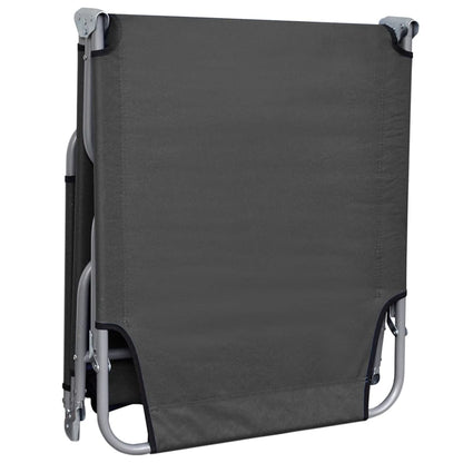 vidaXL Sunlounger | Grey | Powder-coated steel | 189 x 58 x 27 cm | Foldable