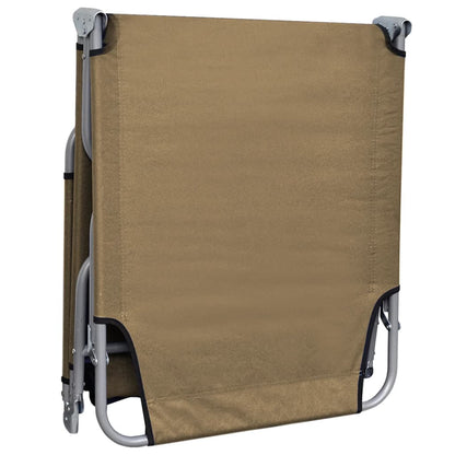 vidaXL Sunlounger | Taupe | Powder-Coated Steel | 189 x 58 x 27 cm | Foldable