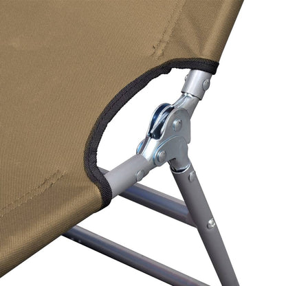 vidaXL Sunlounger | Taupe | Powder-Coated Steel | 189 x 58 x 27 cm | Foldable