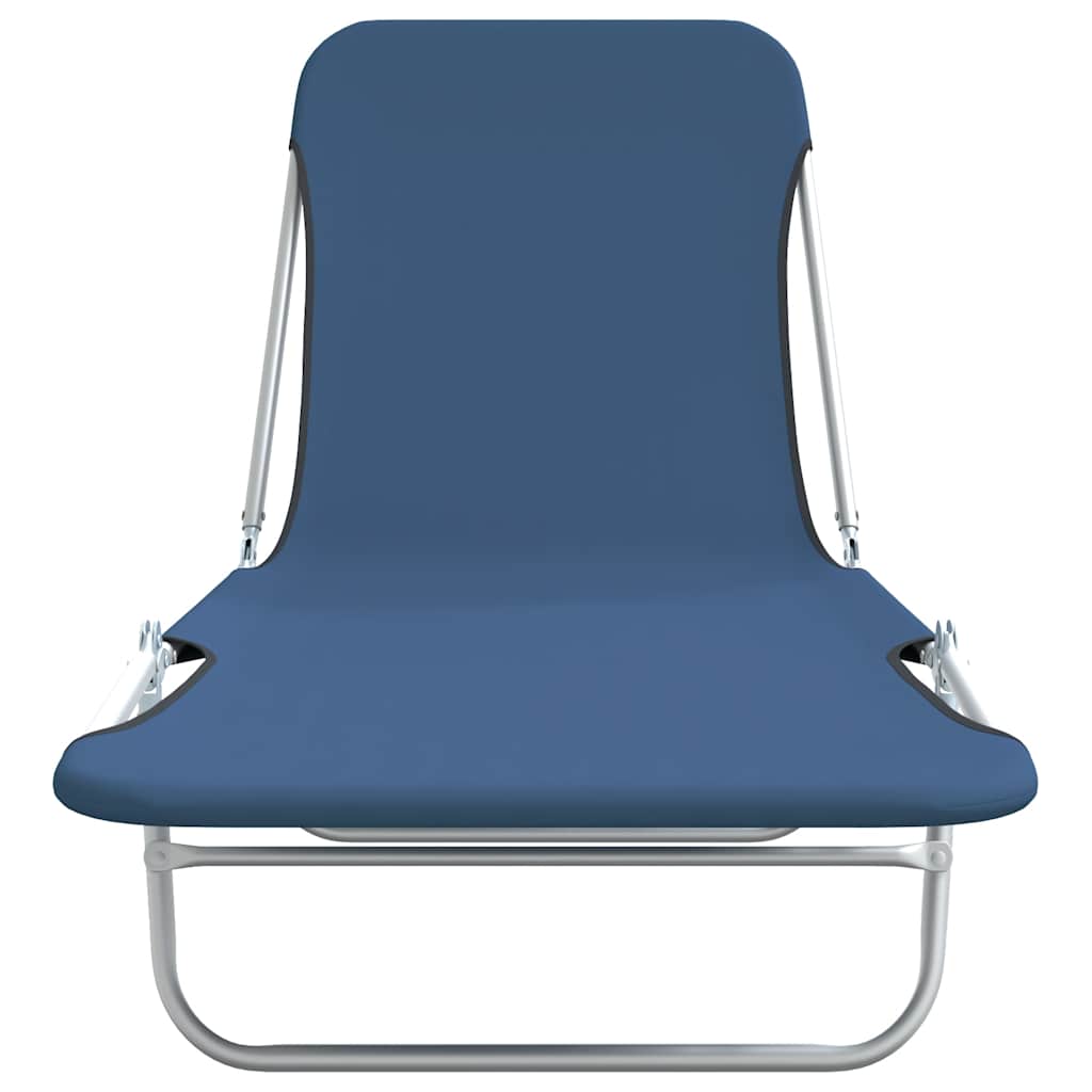 vidaXL Sunlounger | Set of 2 | Blue | Powder-coated steel | Standard | Foldable