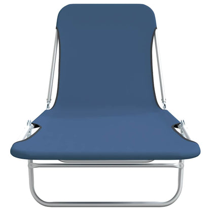 vidaXL Sunlounger | Set of 2 | Blue | Powder-coated steel | Standard | Foldable