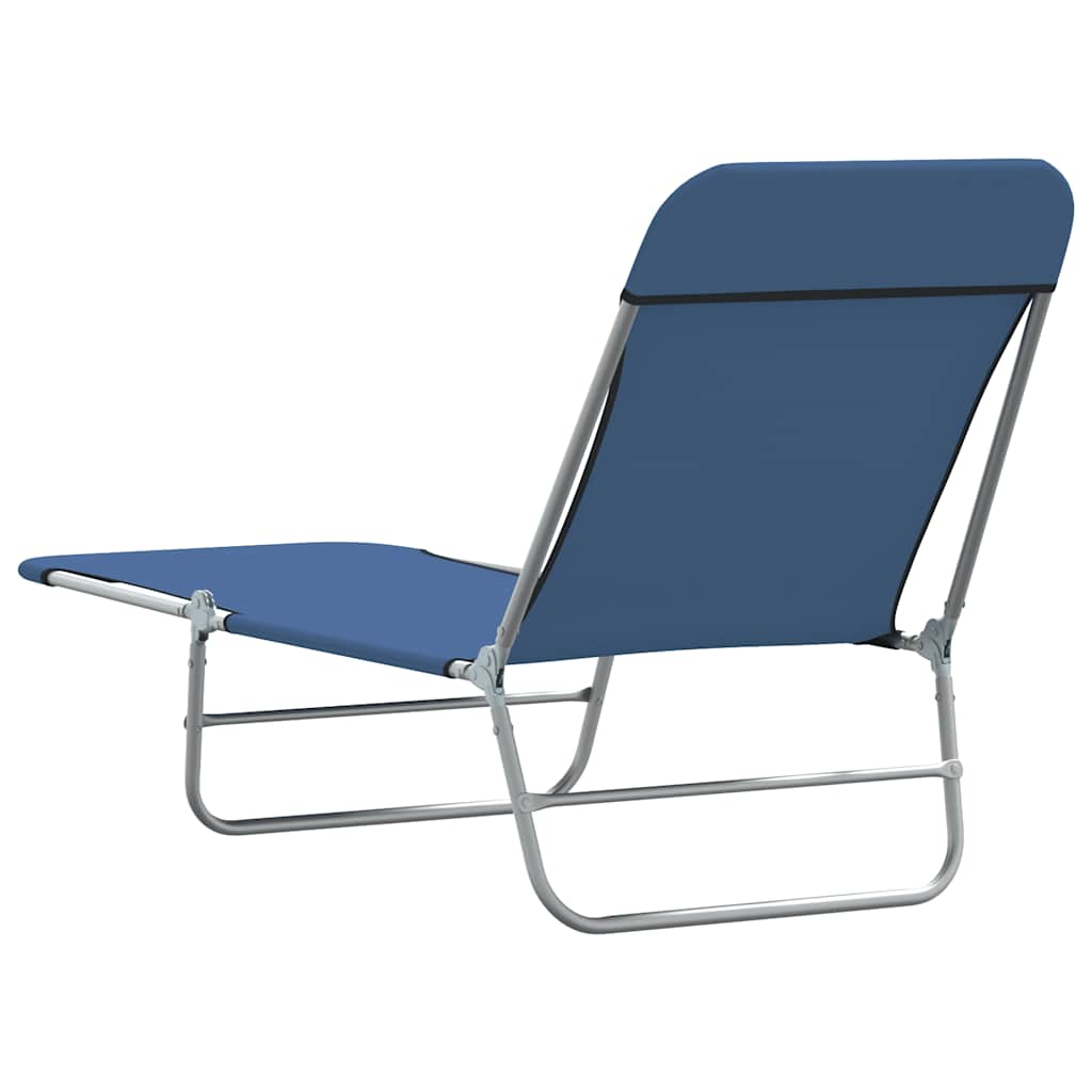 vidaXL Sunlounger | Set of 2 | Blue | Powder-coated steel | Standard | Foldable