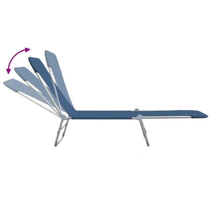 vidaXL Sunlounger | Set of 2 | Blue | Powder-coated steel | Standard | Foldable