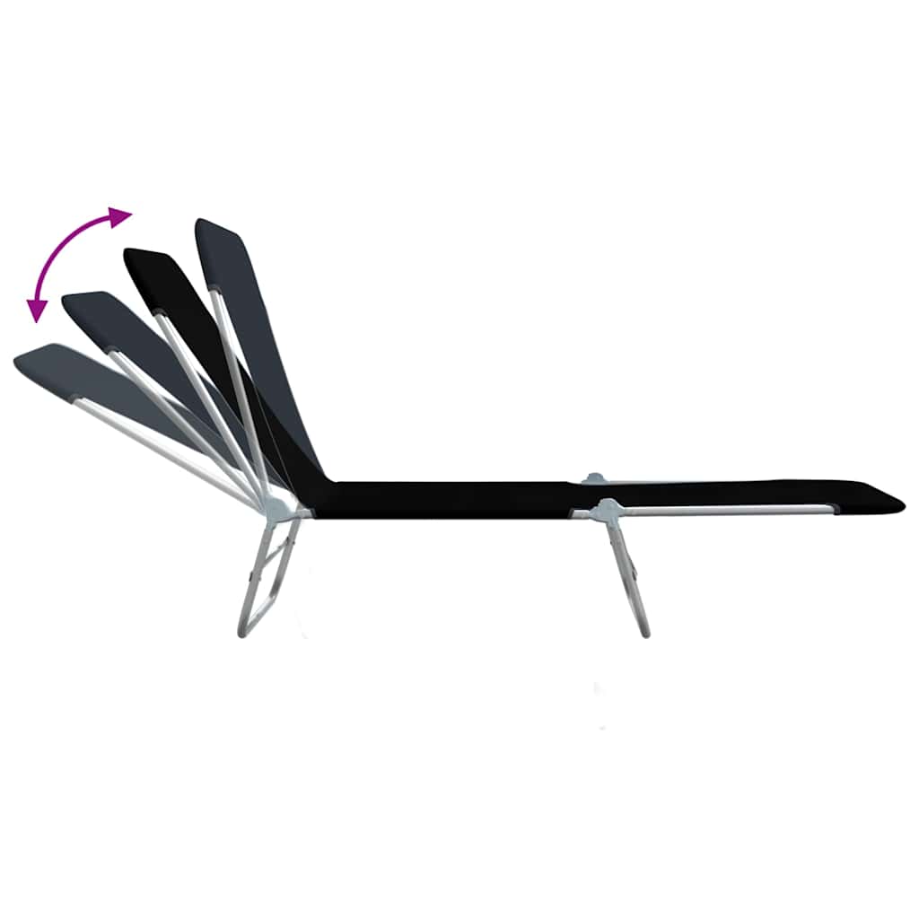 vidaXL Sunlounger | Set of 2 | Black