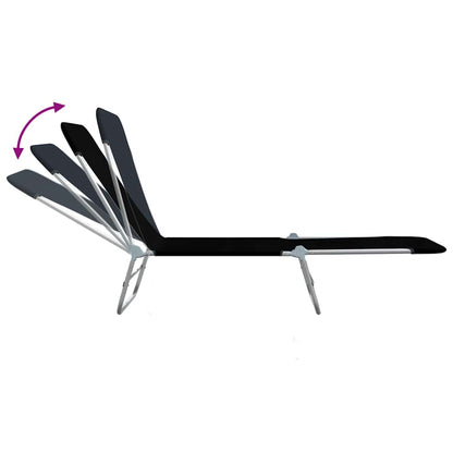 vidaXL Sunlounger | Set of 2 | Black