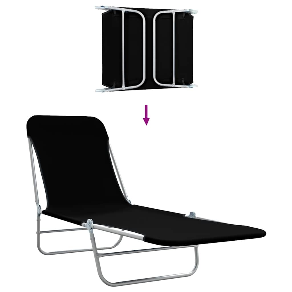 vidaXL Sunlounger | Set of 2 | Black