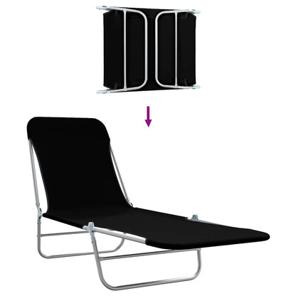 vidaXL Sunlounger | Set of 2 | Black