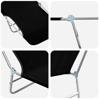 vidaXL Sunlounger | Set of 2 | Black