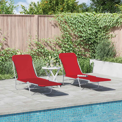 vidaXL Sunlounger | Set of 2 | Red