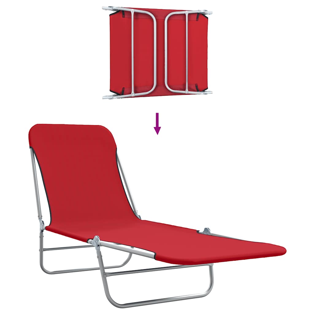 vidaXL Sunlounger | Set of 2 | Red