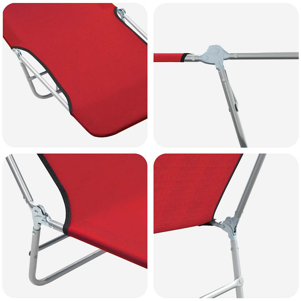 vidaXL Sunlounger | Set of 2 | Red