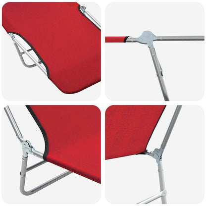 vidaXL Sunlounger | Set of 2 | Red