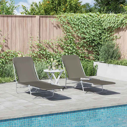 vidaXL Sunlounger | Set of 2 | Grey | Powder-coated steel