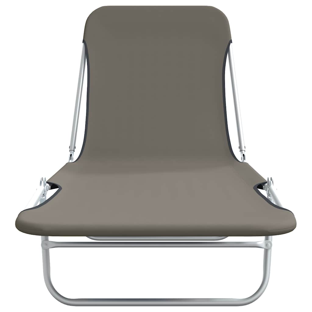 vidaXL Sunlounger | Set of 2 | Grey | Powder-coated steel